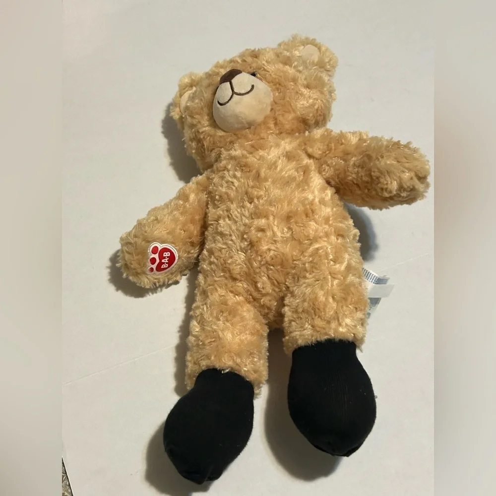 Build-A-Bear Fluffy Tan and Black Teddy
